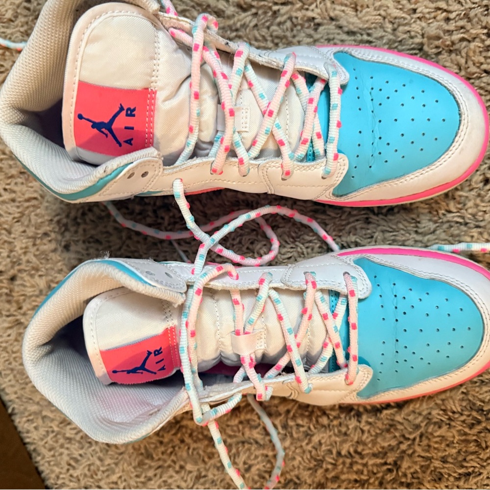 Nike Kids Sneakers - Blue, Pink, and White